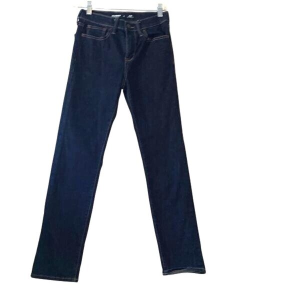 Old Navy Boys Boot-Cut Jeans Size 12 Plus Dark Wash - Picture 1 of 6